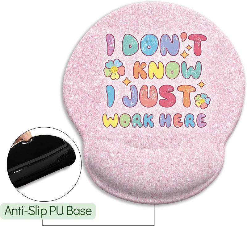 LIMKRIAN Pink Ergonomic Mouse Pad with Wrist Rest, Funny Gaming Mousepad Wrist Support with Non-Slip Pain Relief PU Base, Cute Computer Mouse Pads for Desk Pink Office Desk Accessories Decor Supplies - Image 5